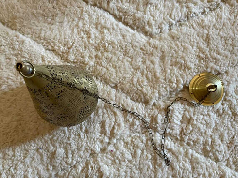 Elegant Handmade Moroccan Brass Pendant Light – Vintage Charm (PL 1063)